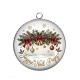 Pendentif Cabochon Argent - joyeux noël papy