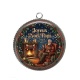 Pendentif Cabochon Argent - joyeux noël papi