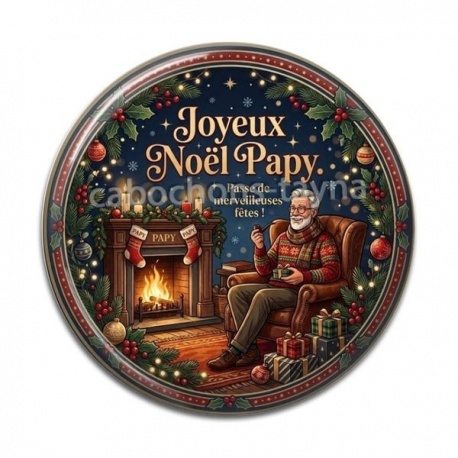 Cabochon Résine - joyeux noël papy