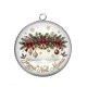 Pendentif Cabochon Argent - joyeux noël mamie