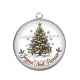 Pendentif Cabochon Argent - joyeux noël parrain