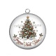 Pendentif Cabochon Argent - joyeux noël tata