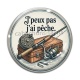 Cabochon Verre - j'peux pas j'ai pêche