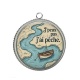 Pendentif Cabochon Argent - j'peux pas j'ai pêche