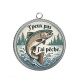 Pendentif Cabochon Argent - j'peux pas j'ai pêche