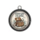 Pendentif Cabochon Argent -  j'peux pas j'ai pêche