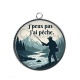 Pendentif Cabochon Argent -  j'peux pas j'ai pêche