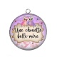 Pendentif Cabochon Argent - une chouette belle mère
