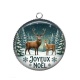 Pendentif Cabochon Argent - joyeux noël