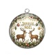 Pendentif Cabochon Argent -  joyeux noël
