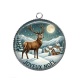 Pendentif Cabochon Argent -  joyeux noël