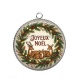 Pendentif Cabochon Argent -  joyeux noël
