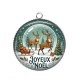 Pendentif Cabochon Argent -  joyeux noël