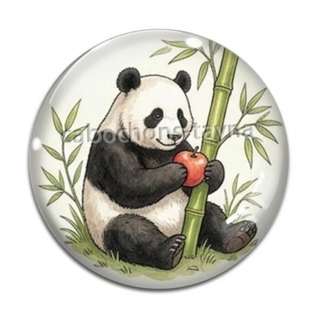 Cabochon Verre - panda