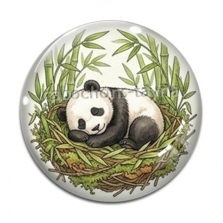 Cabochon Verre - panda