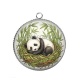 Pendentif Cabochon Argent - panda