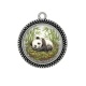 Pendentif Cabochon Argent - panda