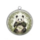 Pendentif Cabochon Argent - panda