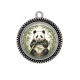 Pendentif Cabochon Argent - panda