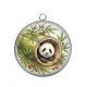 Pendentif Cabochon Argent - panda