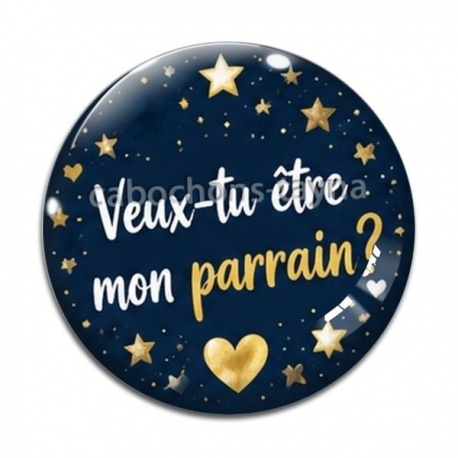 Cabochon Verre - veux tu être mon parrain