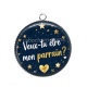 Pendentif Cabochon Argent - veux tu être mon parrain