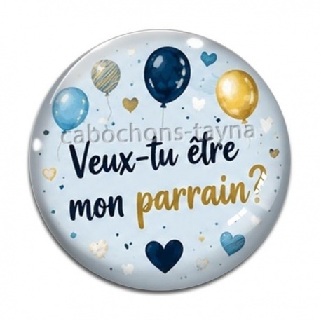 Cabochon Verre - veux tu être mon parrain