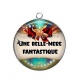 Pendentif Cabochon Argent - une belle mère fantastique