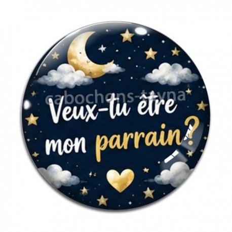 Cabochon Verre - veux tu être mon parrain