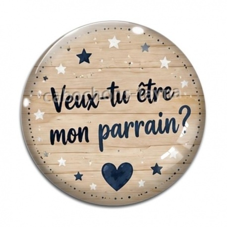 Cabochon Verre - veux tu être mon parrain