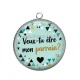 Pendentif Cabochon Argent - veux tu être mon parrain