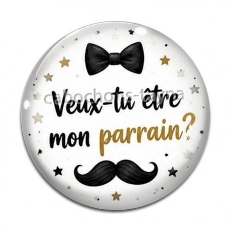 Cabochon Verre - veux tu être mon parrain
