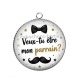 Pendentif Cabochon Argent - veux tu être mon parrain
