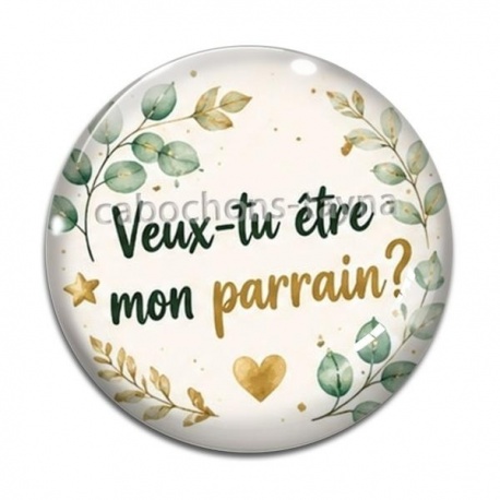 Cabochon Verre - veux tu être mon parrain