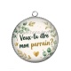 Pendentif Cabochon Argent - veux tu être mon parrain