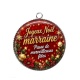 Pendentif Cabochon Argent - joyeux noël passe de merveilleuses fêtes