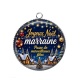 Pendentif Cabochon Argent - joyeux noël passe de merveilleuses fêtes