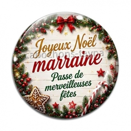 Cabochon Verre -  joyeux noël passe de merveilleuses fêtes