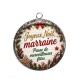 Pendentif Cabochon Argent -  joyeux noël passe de merveilleuses fêtes