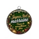 Pendentif Cabochon Argent -  joyeux noël passe de merveilleuses fêtes
