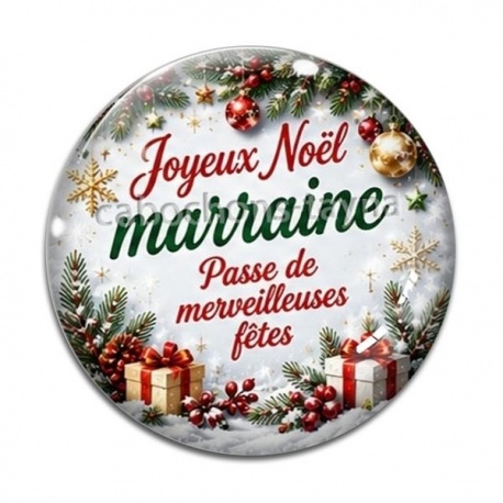 Cabochon Verre -  joyeux noël passe de merveilleuses fêtes