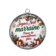 Pendentif Cabochon Argent -  joyeux noël passe de merveilleuses fêtes