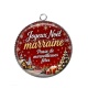 Pendentif Cabochon Argent -  joyeux noël passe de merveilleuses fêtes