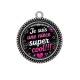 Pendentif Cabochon Argent - je suis une nièce super cool