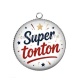 Pendentif Cabochon Argent - super tonton