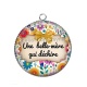 Pendentif Cabochon Argent - une belle mère qui déchire