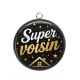 Pendentif Cabochon Argent - super voisin