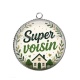 Pendentif Cabochon Argent - super voisin
