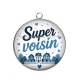 Pendentif Cabochon Argent - super voisin