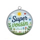 Pendentif Cabochon Argent - super voisin